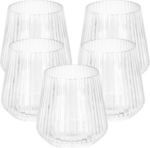 XUELI clair Origami ondulation incassable sans pied en plastique vin whisky verres élégant 12 onces jetable fête fournitures <span class=keywords><strong>Kit</strong></span> - Product Image 2