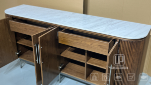 High <b>Storage</b> Capacity Villa Light Luxury Solid Wood Tv Cabinet Luxury Marble Countertop Italian Style Minimalist <b>Sideboard</b> - Product Image 2