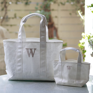 Custom Embroidery Logo <strong>Small</strong> Beige <strong>White</strong> Women Reinforced Handle Cotton Canvas Shopping Tote <strong>Bag</strong> - Product Image 4