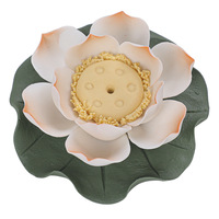 Brûleur d'encens à fil de lotus en céramique, ornement floral fait à la main, inspiration zen, diffuseur d'aromathérapie, porte-encens créatif
