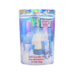 Tùy Chỉnh Mylar Túi Nhựa Không Thấm Nước Laser Holographic Đứng Lên Ziplock Máy In Laser Cho Túi Thực Phẩm Nhựa