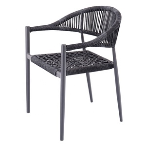 Sillas de Mimbre de <span class=keywords><strong>Aluminio</strong></span> Modernas de Estilo Francés para Patio, Cafetería, Bistro, Muebles de Jardín para Exteriores, Sillas de Comedor de Ratán Tejido para Restaurante - Product Image 2