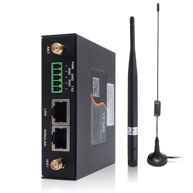 YF325 4G Industrial Wireless Router With 1 LAN Ethernet Port and Wifi SIM Card Slot External Style GPRS Network