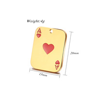 Nouveau Acier Inoxydable Poli Fine Poker Carte Pique Pendentif DIY Collier Bracelet Bijoux Accessoires