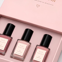 Boîtes de présentation cosmétiques personnalisables haut de gamme pour vernis à ongles, avec gaufrage à chaud, recyclées, finition brillante/mate, rigides