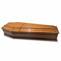 Ataúd de Madera Sólida de Estilo Europeo Premium, Ataúd Funerario de Lujo con Acabado Brillante para Funerarias, Suministros Funerarios al por Mayor