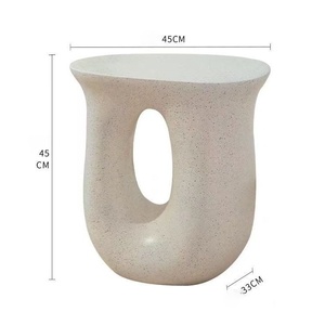 Table basse moderne en verre 45 cm, design évidé, mobilier minimaliste pour salon, pièce d'appoint décorative pour la maison, cadre en bois, garantie 2 ans - Product Image 1