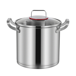 Marmite en acier inoxydable 304 avec couvercle en verre, fond encapsulé, marmite profonde pour bouillon et ragoût, compatible induction et gaz - Product Image 4