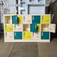 Casier métallique moderne à 15 portes pour étudiants et enfants, armoire de rangement en acier colorée pour sacs d'école, idéal pour la maternelle
