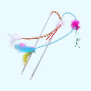 Ecológico divertido pluma cinta interactiva gato juguete manguera elástica campana gato Teaser Stick para gato - Product Image 6