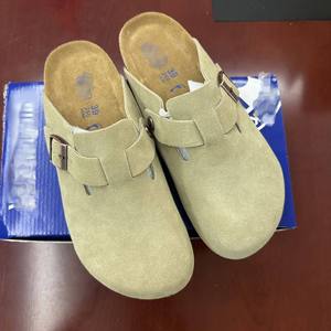 Sandalias planas de exterior tipo mule, zuecos <span class=keywords><strong>Birkenstock</strong></span> Boston de cuero auténtico y ante para mujer, con plantilla de corcho, zueco sólido, ideales para dropshipping. - Product Image 3