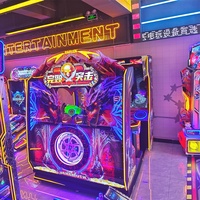 Máquina recreativa de disparos simulador de asalto de destrucción total de metal operada con monedas, con efectos de iluminación deslumbrantes y soporte en inglés.