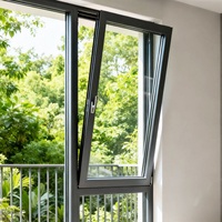 Fenêtres de patio à double action en aluminium, inclinables et pivotantes, pour entrée et couloir, avec système de levage par le haut