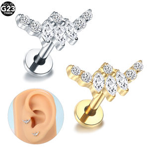 Roscado interno ASTM F136 Titanio Moda CZ Labret <span class=keywords><strong>Monroe</strong></span> <span class=keywords><strong>Piercing</strong></span> Pendientes Stud Oreja Cartílago <span class=keywords><strong>Labio</strong></span> <span class=keywords><strong>Piercing</strong></span> Joyería - Product Image 1