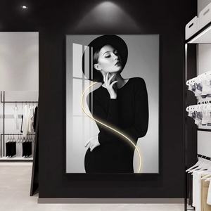 Peinture sur Porcelaine Cristalline Personnalisée pour Décoration Murale, Impression HD, Élégante Peinture de Dame, Art Mural LED pour Hôtel et Salon – Vente en Gros - Product Image 6