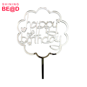 Nuovo moda buon compleanno acrilico Cake Topper <span class=keywords><strong>per</strong></span> la decorazione del partito, stampa floreale buon compleanno acrilico Cake Topper - Product Image 2