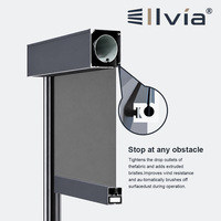 Ilvia Pergola - Stores extérieurs sans fil en métal pour gazebo, stores de fenêtre, rideaux d'extérieur