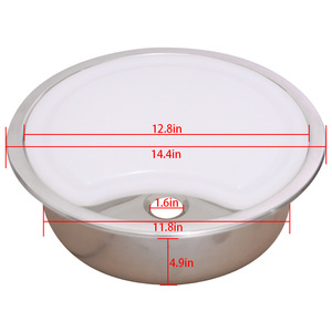 Fregadero Redondo para Cocina RV, Acero Inoxidable 304, de Un Solo Tazón, Diseño Moderno, Superficie Pulida, Multifuncional - Product Image 3