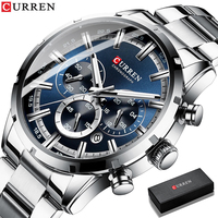 Montre-bracelet à quartz de luxe pour homme Curren 8355, étanche, chronographe, avec boîte