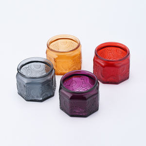 Vintage 520ml 330ml 250ml 120ml Aromaterapia Candelabros Anís Frascos de vidrio de colores en relieve - Product Image 1