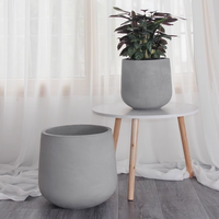 Jardinières rondes minimalistes modernes en ciment Pots de fleurs en béton d'intérieur/d'extérieur pour le prêt de paysages extérieurs ou intérieurs