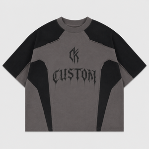 <b>Patchwork</b> Graphic T-<b>shirt</b> Heavy Cotton Spliced Boxy Fit Streetwear Tee Custom Oversized Short Sleeve Urban Style Men T <b>Shirt</b> - Product Image 1