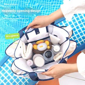 Large Capacity Portable Fitness <b>Storage</b> Cosmetic Bag Double-Layer Mesh Partition Waterproof Beach Bag for Travel Swimming - Product Image 4