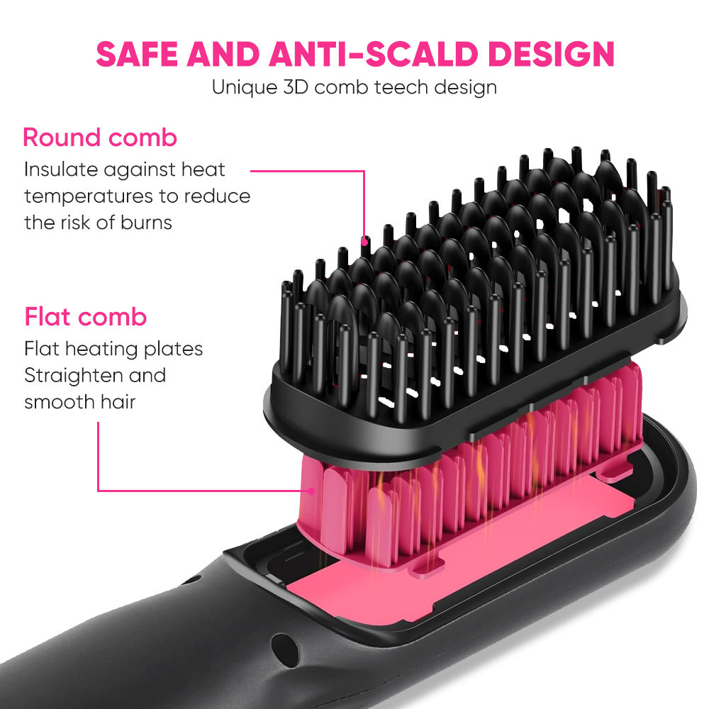 Cepillo de pelo eléctrico CE ROHS, alisador de pelo profesional