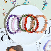 Bracelet en perles de quartz naturel transparent, cornaline et obsidienne de 8 mm, pierres de Feng Shui, bijoux en pierres précieuses pour amis - Vente en gros