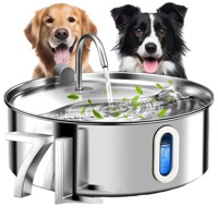 Vente directe d'usine Distributeur d'eau automatique pour animaux de compagnie en silicone de grande capacité en acier inoxydable 304 avec écran LCD et réglage de l'heure pour chiens