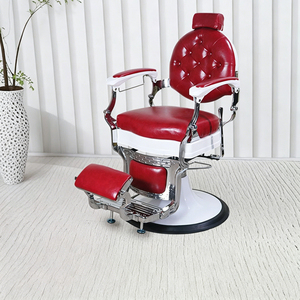 Silla de Barbero Profesional con Altura Ajustable, Reposapiés y Reposacabezas, en Cuero PU Negro, Giratoria 360°, para Salón de Belleza, en Venta - Product Image 1