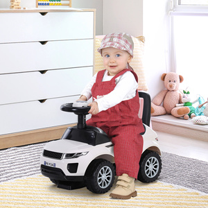 HOMCOM-Voiture jouet à chevaucher pour enfants de 12 à 36 mois, voiture à pousser avec compartiment de rangement et dossier, blanc - Product Image 2