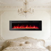 Cheminée électrique murale avec thermostat, flamme réglable, télécommande et minuterie pour la maison