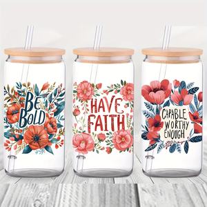 Autocollant de transfert imperméable et résistant aux UV pour gobelets en PET lavables et durables, étiquette en vinyle pour gobelets en verre de 16 oz pour impression par transfert - Product Image 2