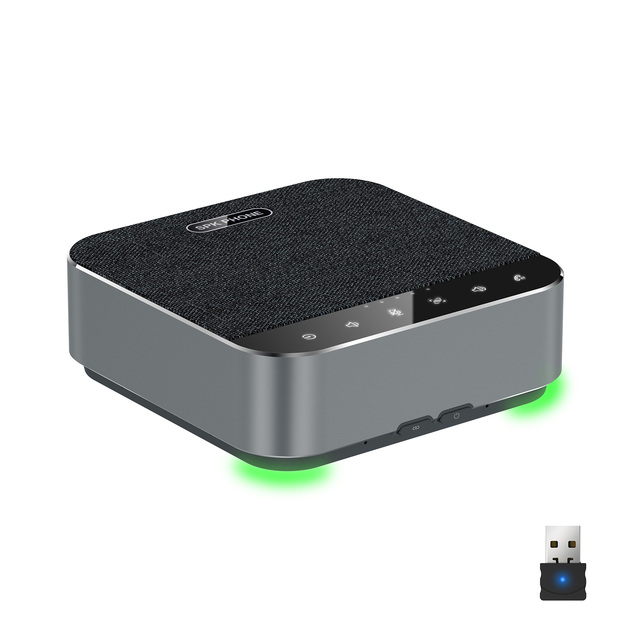 Smart Speakerphone with AI Noise Cancellation and 10m Voice Pickup for Hybrid Meetings and Video Conferencing