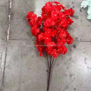 Fleurs de Cerisier Artificielles en Soie à 5 Branches, <span class=keywords><strong>Bouquet</strong></span> de Fleurs de Cerisier Blanches à Tige Courte pour Décoration de Mariage et d'Événements - Product Image 3