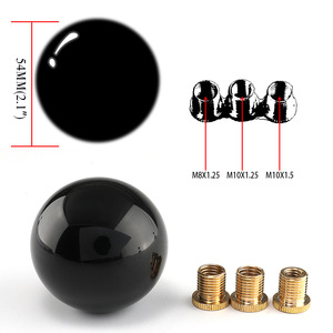 Car Gear <b>Shift</b> <b>Knob</b> Black Aluminum Alloy Round With Three Adapters Rustproof Universal Fit - Product Image 4