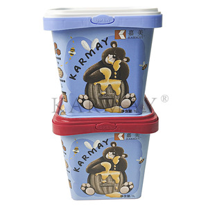 Approvisionnement d'usine Seau de yaourt en plastique bonne étanchéité Bac à yaourt 1L Seau carré en plastique pour yaourt - Product Image 3