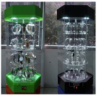 Vitrine et support rotatifs pour montres avec étagères transparentes en acrylique, verrouillables, 6 étagères coulissantes pour montres