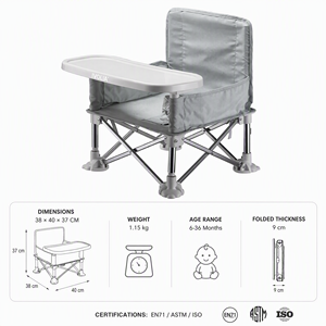Silla Alta para Bebé en Oferta, Mama Sandalyesi, Silla Elevadora Plegable para Bebé, para Acampar al Aire Libre, para Alimentar a Bebés <span class=keywords><strong>de</strong></span> 6 a 36 Meses - Product Image 2