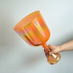 HF Alchemy Citrine Frosting Crystal Singing Holy Grial <span class=keywords><strong>Bowl</strong></span> para la curación del sonido Luz cósmica Cuarzo Cristal Cáliz Meditación - Product Image 1