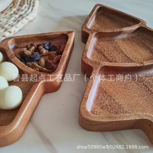 Wooden <b>Christmas</b> <b>Tree</b> Tray Solid Wood With Compartments Multi Functional For Living Room Decorative Trays - Product Image 3