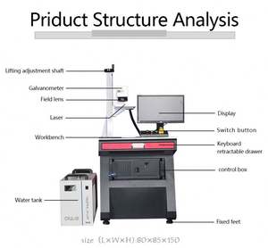 Machine de marquage laser UV, imprimante laser à refroidissement par eau pour plastique, métal, cuir, verre, tissu, impression de logos PLT/BMP/AI, codage par lots - Product Image 3