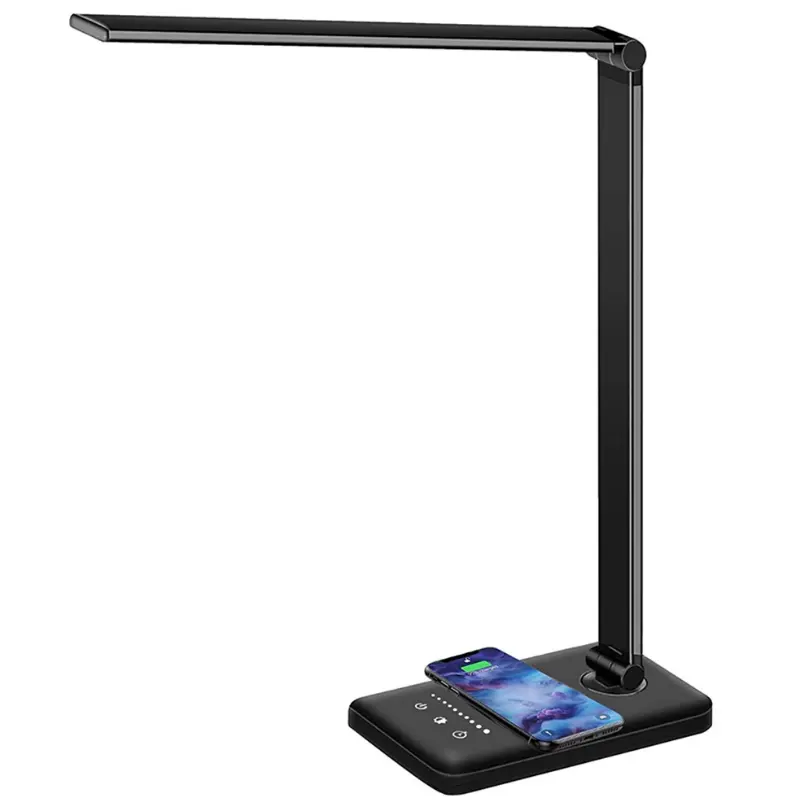 Wireless Charger LED Desk Lamp USB Charging Dimmable Eye-friendly Table Lamp with 3 Modes Touch Control Reading Lamp Night