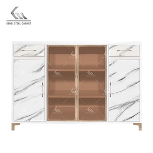 Armoire de rangement moderne en métal à quatre portes, <span class=keywords><strong>meuble</strong></span> de maison pour bureau, salon, cuisine, chambre, buffet de présentation - Product Image 4