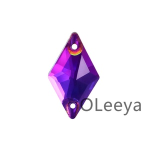 OLeeya 3A Quality Glass Sewing on Rhinestones Rainbow Color Rhombus Shape Bikini Stones Decoration for Leotards <b>Dance</b> <b>Dress</b> - Product Image 4