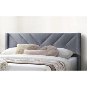 Elegant Modern Full Size Adjustable <b>Bed</b> Clean Lines Design Headboard 1pc Gray Chenille Upholstered Bedframe - Product Image 4
