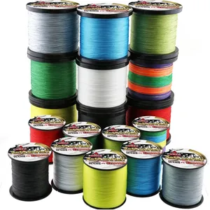 Super strong PE4 strands multicolored braided wire x4 coated bright green braided fishing line carp fishing tuna line