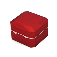 Qualité fantastique boîte à bijoux populaire 11.5x11cm à lumière LED boîte d'emballage de bijoux de luxe avec insert en velours