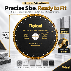 Disco de Corte de Diamante Superfino con Borde Liso de 300/350 mm para Losas de Porcelana de Gran Formato Dekton, Cerámica <span class=keywords><strong>Neolith</strong></span> y Laminam - Product Image 2